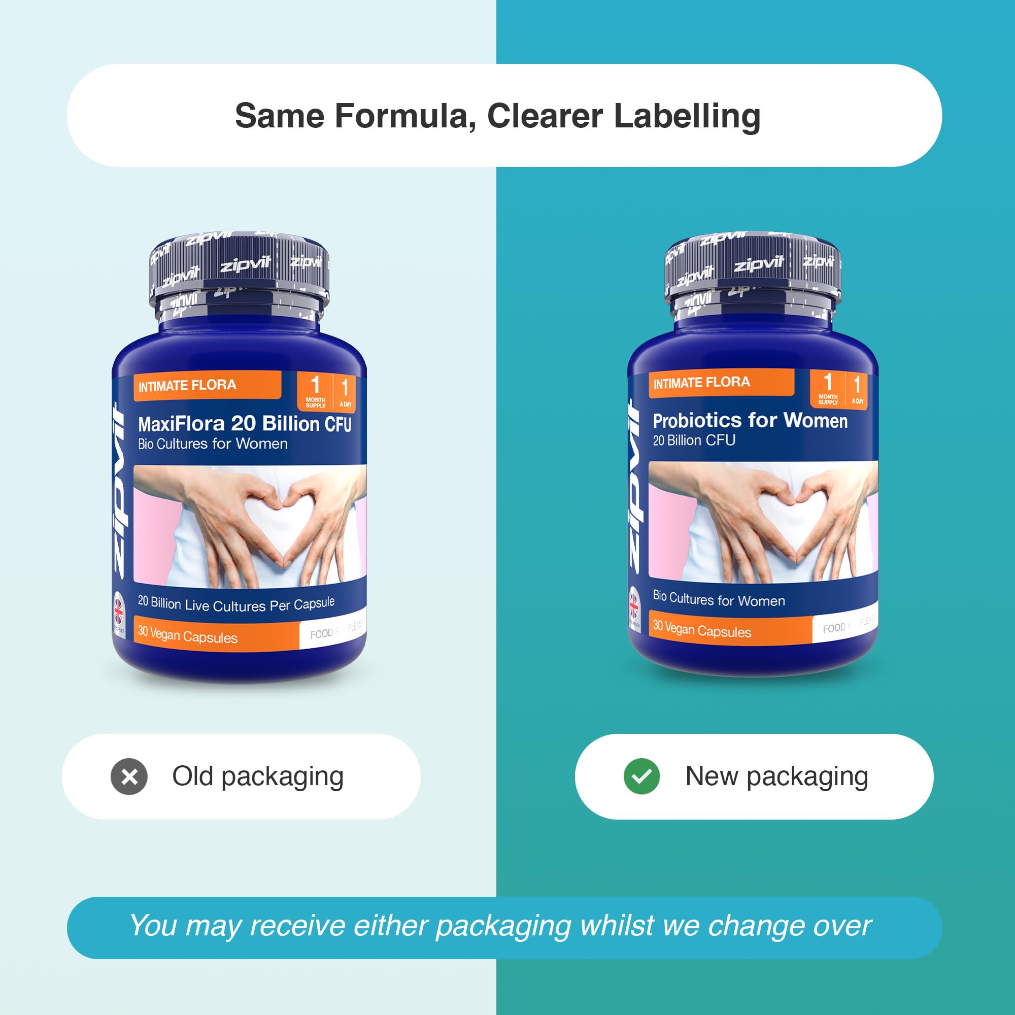 Zipvit Probiotics for Women 20 Billion CFU, Intimate Probiotics